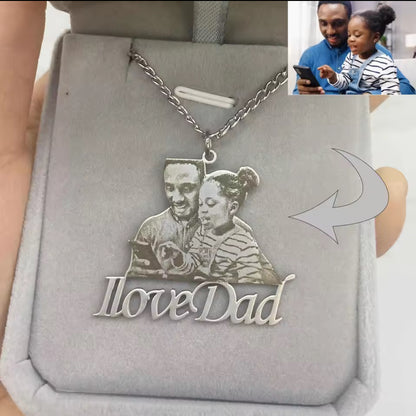 Custom Photo Necklace – Personalized Engraved Pendant in Gold or Silver