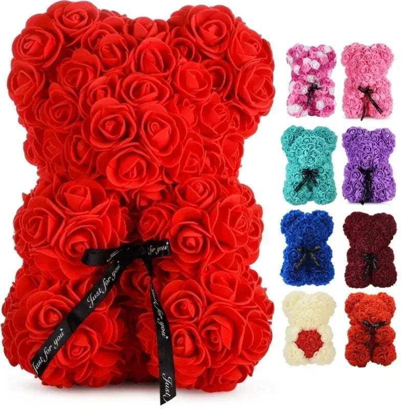 Ours en peluche à fleurs éternelles – Un magnifique cadeau pour toutes les occasions